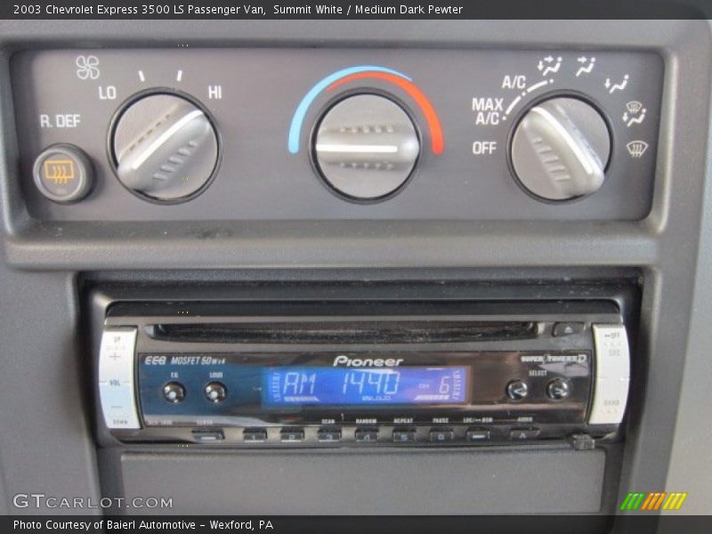 Controls of 2003 Express 3500 LS Passenger Van