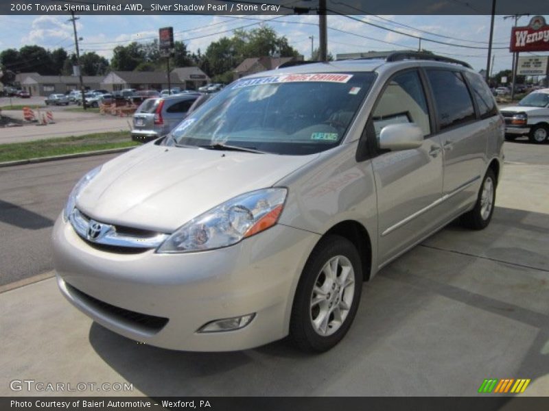 Silver Shadow Pearl / Stone Gray 2006 Toyota Sienna Limited AWD