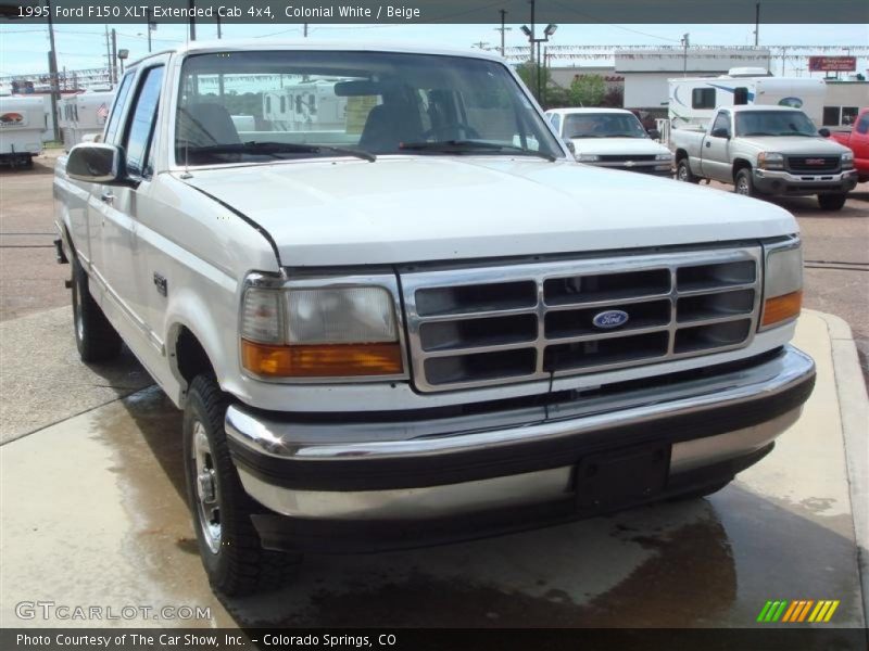 Colonial White / Beige 1995 Ford F150 XLT Extended Cab 4x4