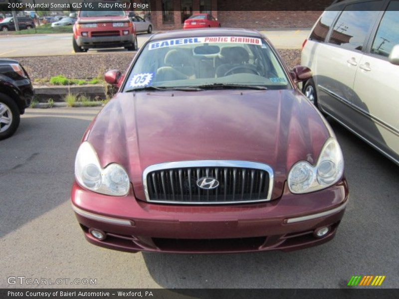 Ruby Red / Beige 2005 Hyundai Sonata GLS V6
