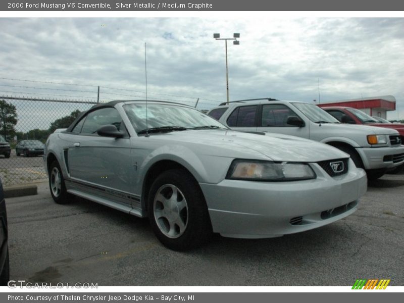 Silver Metallic / Medium Graphite 2000 Ford Mustang V6 Convertible