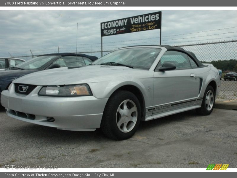 Silver Metallic / Medium Graphite 2000 Ford Mustang V6 Convertible