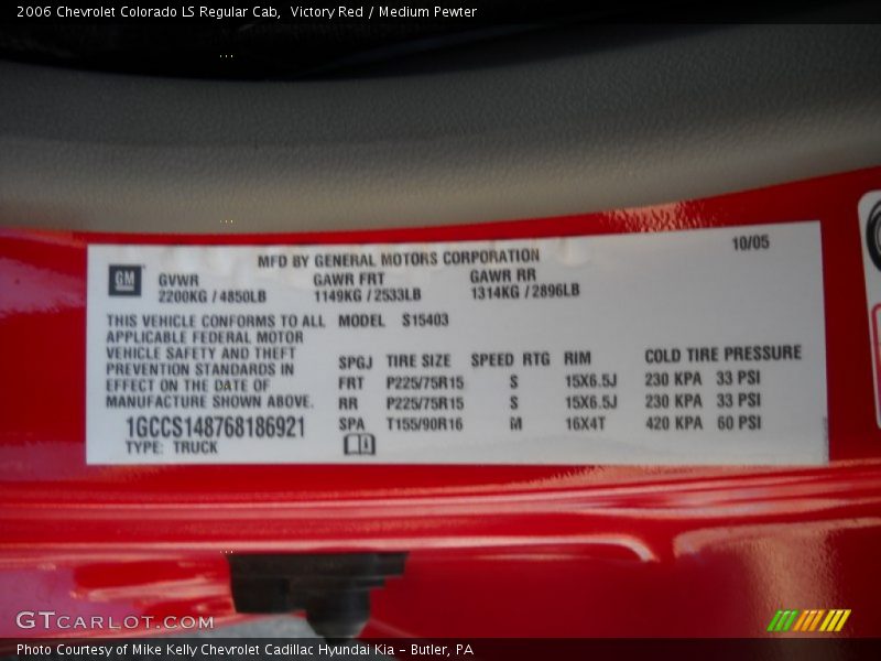 Victory Red / Medium Pewter 2006 Chevrolet Colorado LS Regular Cab