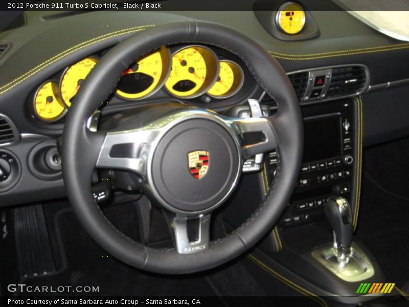 Black / Black 2012 Porsche 911 Turbo S Cabriolet