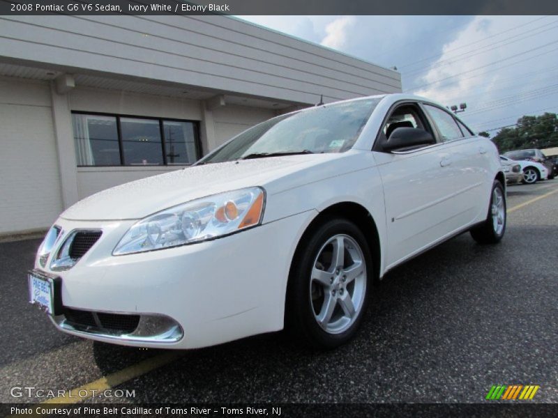 Ivory White / Ebony Black 2008 Pontiac G6 V6 Sedan