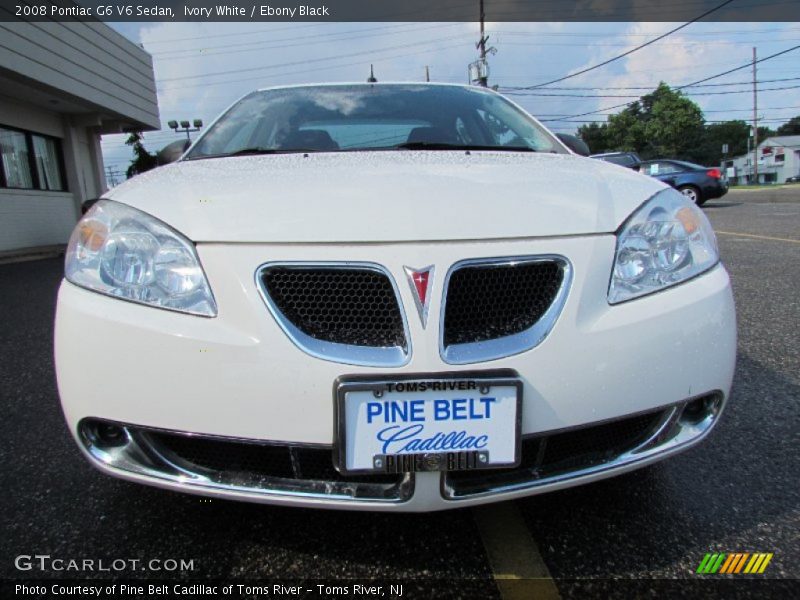 Ivory White / Ebony Black 2008 Pontiac G6 V6 Sedan
