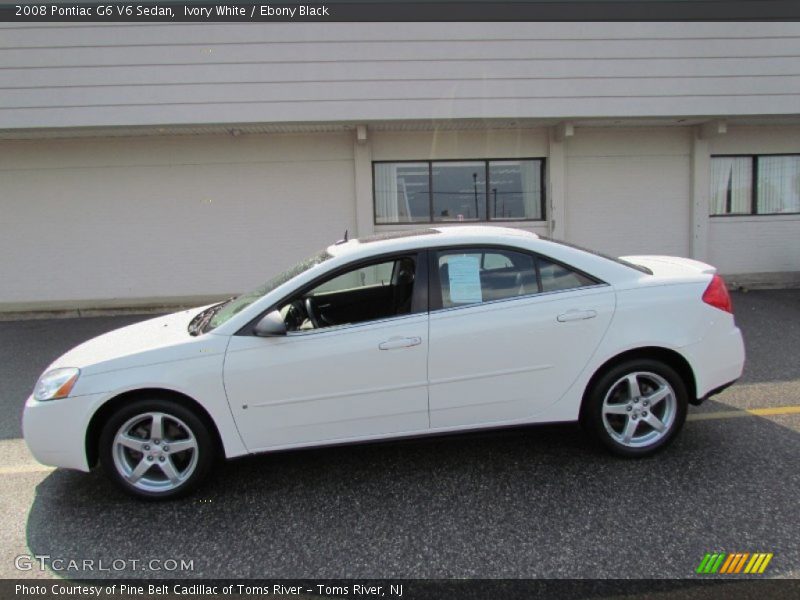 Ivory White / Ebony Black 2008 Pontiac G6 V6 Sedan