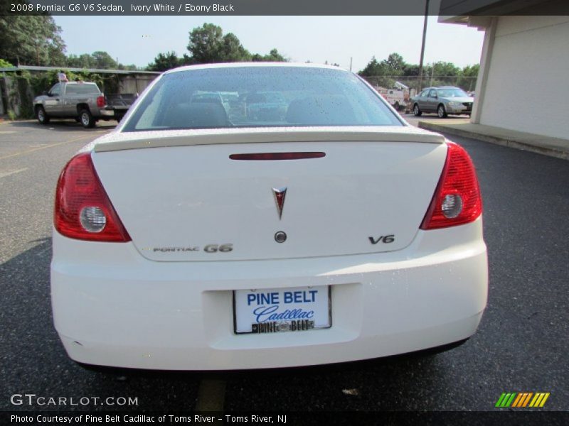 Ivory White / Ebony Black 2008 Pontiac G6 V6 Sedan