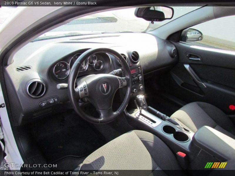 Ivory White / Ebony Black 2008 Pontiac G6 V6 Sedan