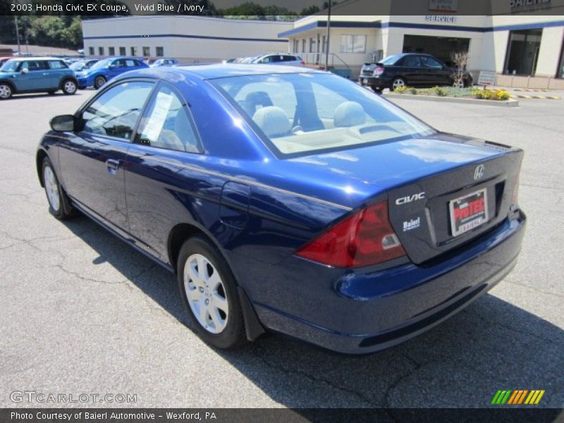 Vivid Blue / Ivory 2003 Honda Civic EX Coupe