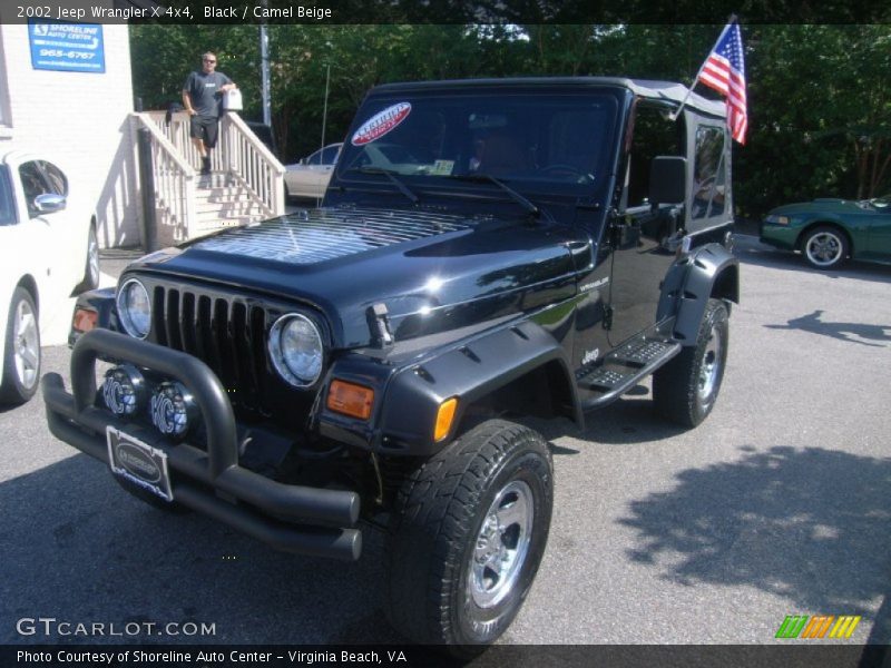 Black / Camel Beige 2002 Jeep Wrangler X 4x4