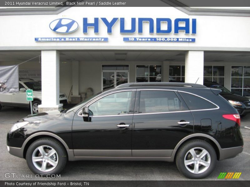 Black Noir Pearl / Saddle Leather 2011 Hyundai Veracruz Limited