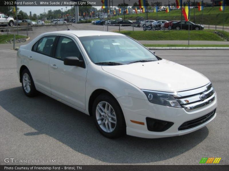 White Suede / Medium Light Stone 2012 Ford Fusion S