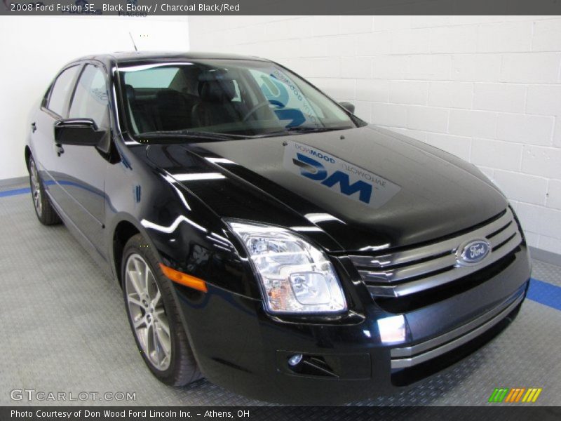 Black Ebony / Charcoal Black/Red 2008 Ford Fusion SE