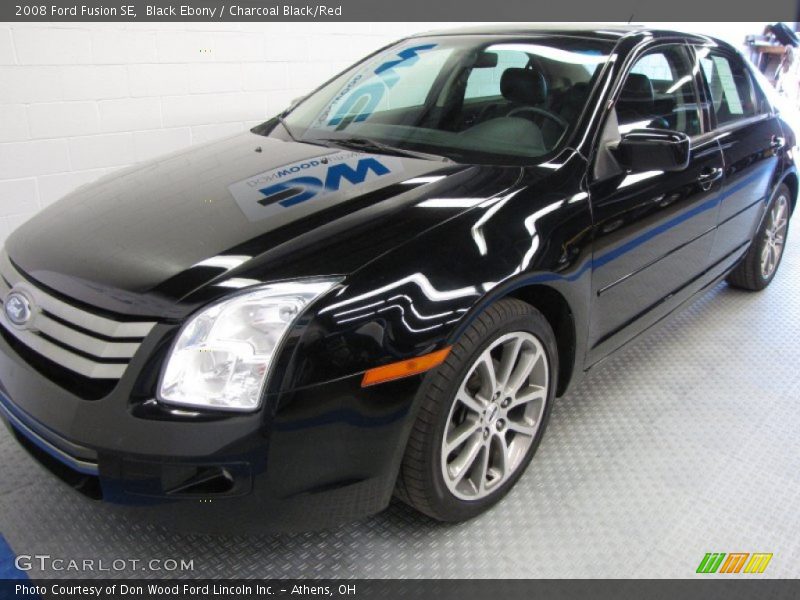 Black Ebony / Charcoal Black/Red 2008 Ford Fusion SE