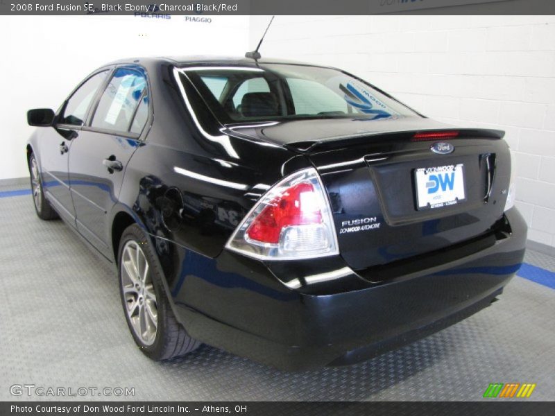 Black Ebony / Charcoal Black/Red 2008 Ford Fusion SE