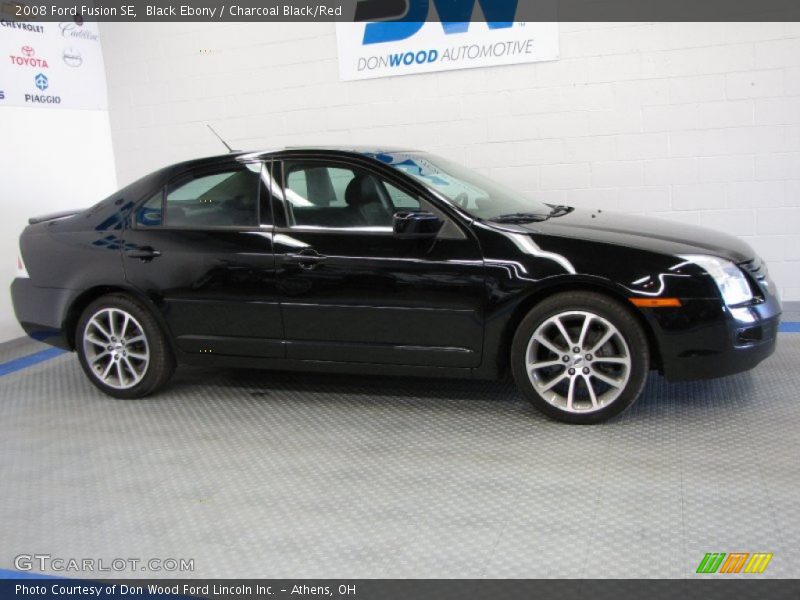 Black Ebony / Charcoal Black/Red 2008 Ford Fusion SE