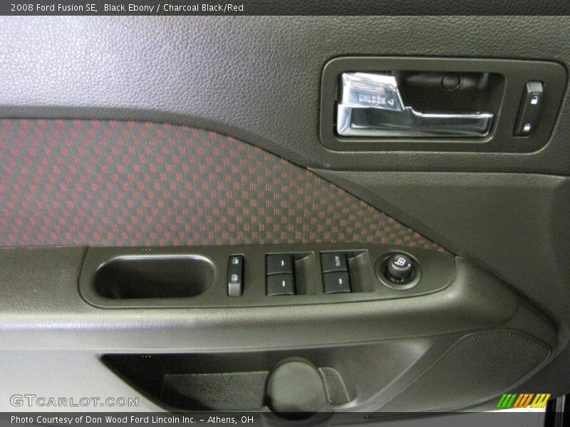 Black Ebony / Charcoal Black/Red 2008 Ford Fusion SE