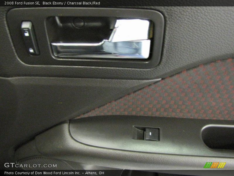 Black Ebony / Charcoal Black/Red 2008 Ford Fusion SE