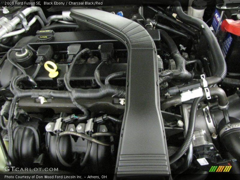 Black Ebony / Charcoal Black/Red 2008 Ford Fusion SE