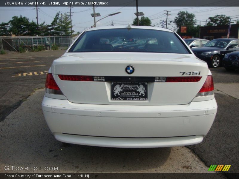 Alpine White / Black/Black 2004 BMW 7 Series 745i Sedan