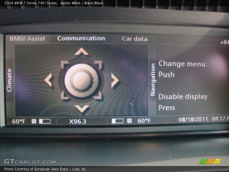 Alpine White / Black/Black 2004 BMW 7 Series 745i Sedan