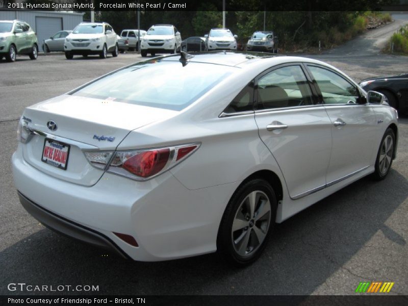 Porcelain White Pearl / Camel 2011 Hyundai Sonata Hybrid