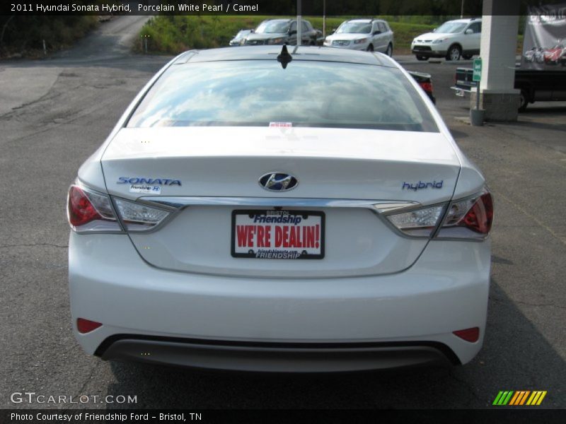 Porcelain White Pearl / Camel 2011 Hyundai Sonata Hybrid