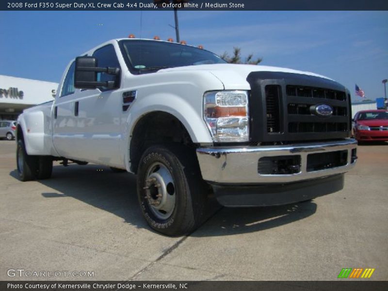 Oxford White / Medium Stone 2008 Ford F350 Super Duty XL Crew Cab 4x4 Dually