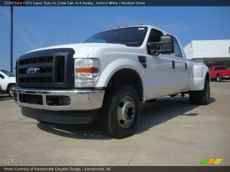 Oxford White / Medium Stone 2008 Ford F350 Super Duty XL Crew Cab 4x4 Dually