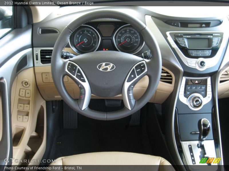 Dashboard of 2012 Elantra Limited