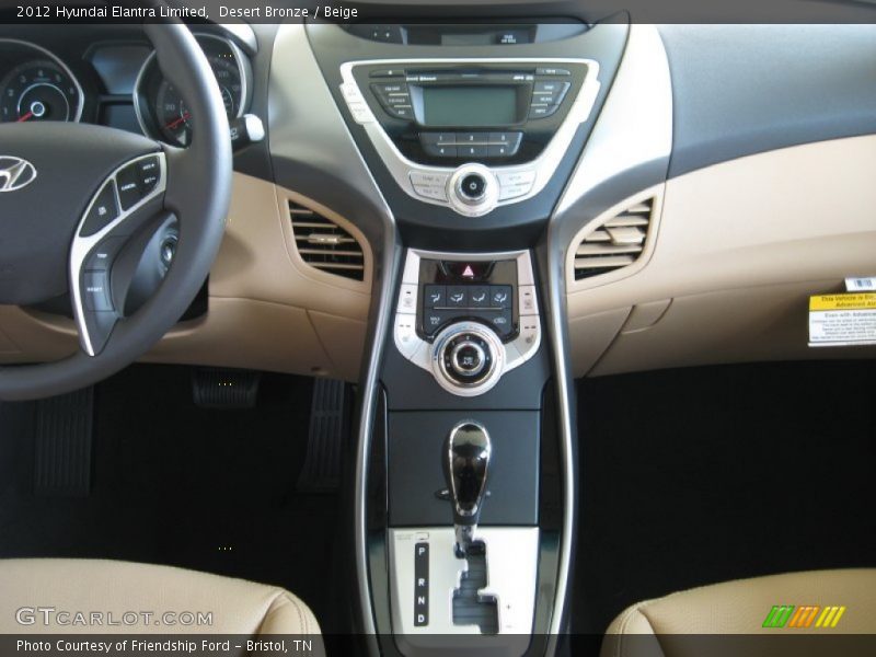 Controls of 2012 Elantra Limited