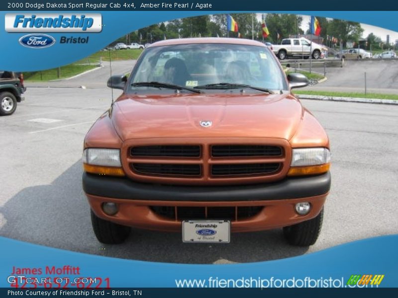 Amber Fire Pearl / Agate 2000 Dodge Dakota Sport Regular Cab 4x4