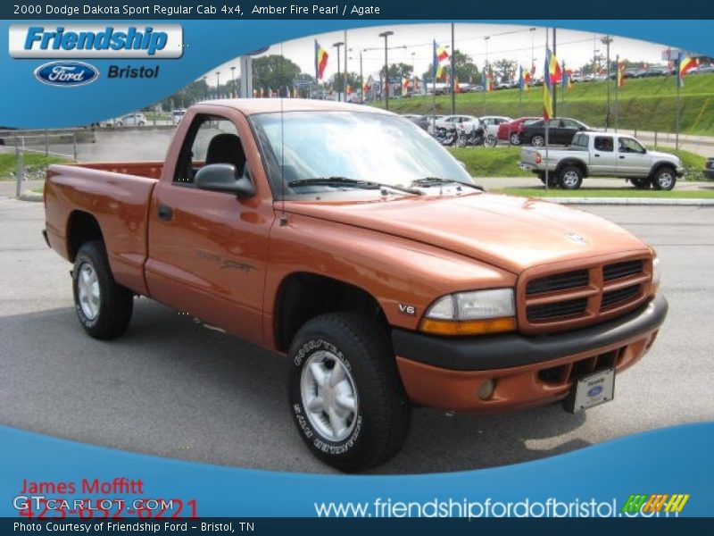 Amber Fire Pearl / Agate 2000 Dodge Dakota Sport Regular Cab 4x4