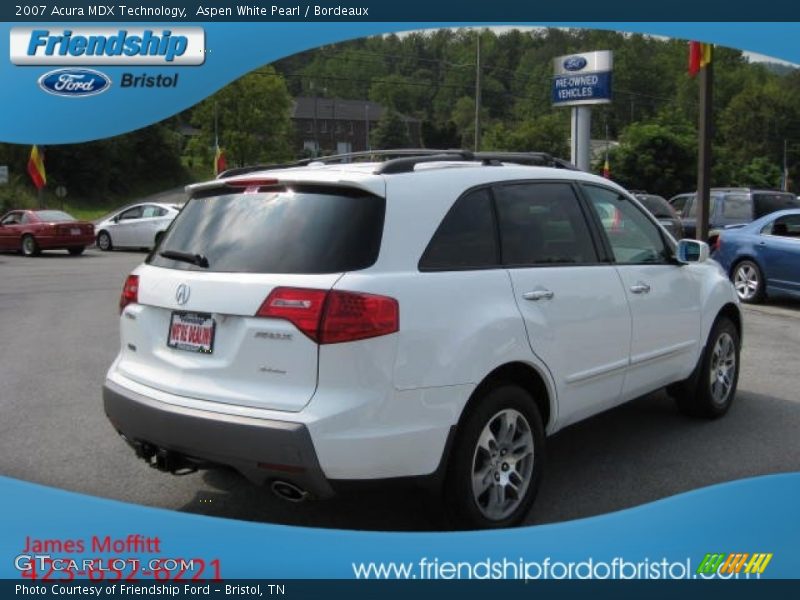 Aspen White Pearl / Bordeaux 2007 Acura MDX Technology