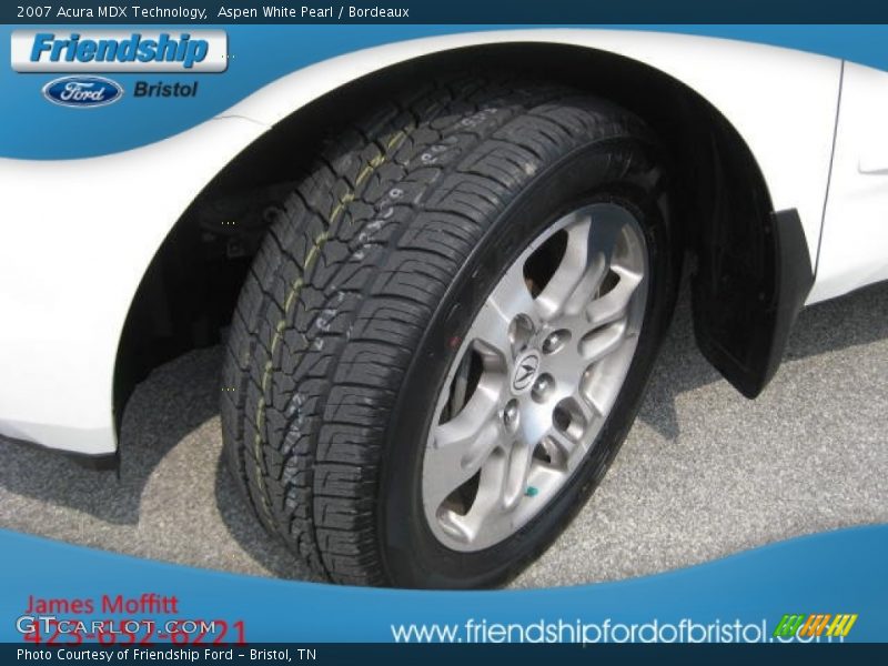 Aspen White Pearl / Bordeaux 2007 Acura MDX Technology