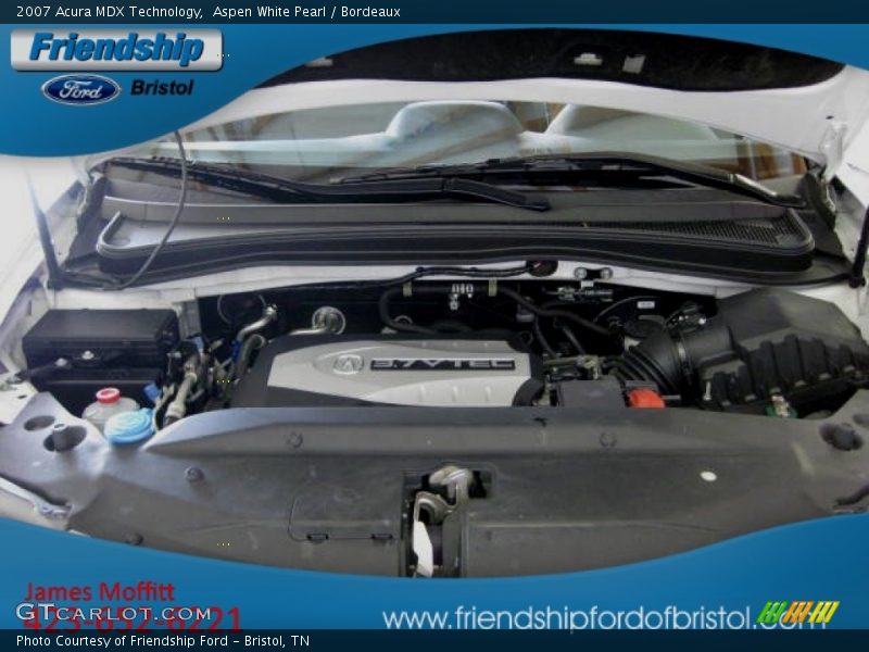 Aspen White Pearl / Bordeaux 2007 Acura MDX Technology