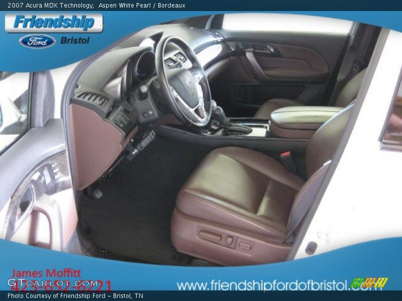 Aspen White Pearl / Bordeaux 2007 Acura MDX Technology