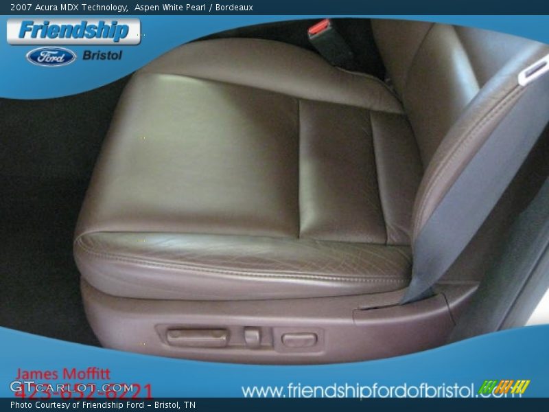 Aspen White Pearl / Bordeaux 2007 Acura MDX Technology