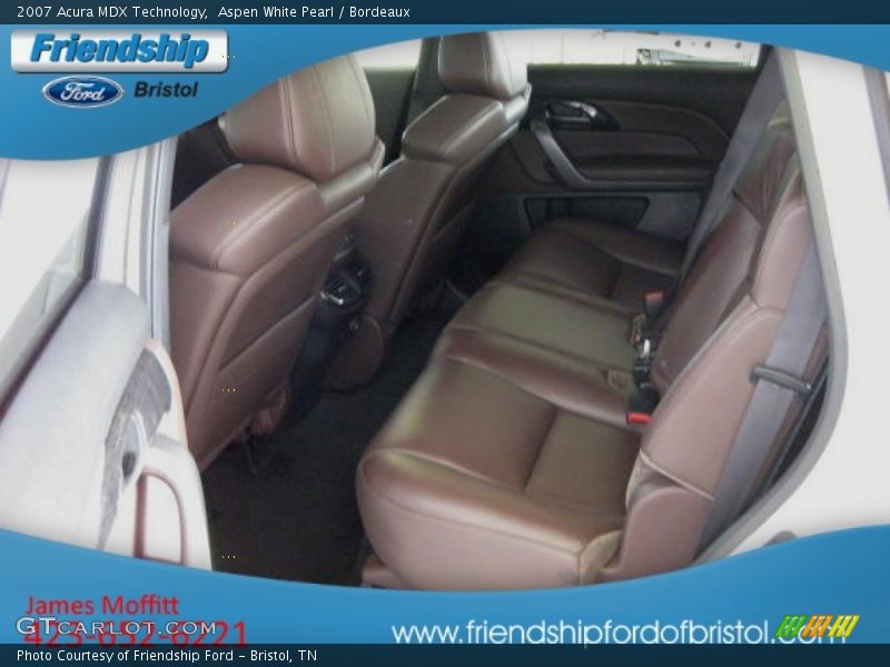 Aspen White Pearl / Bordeaux 2007 Acura MDX Technology
