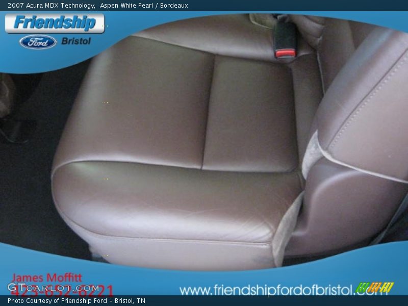 Aspen White Pearl / Bordeaux 2007 Acura MDX Technology