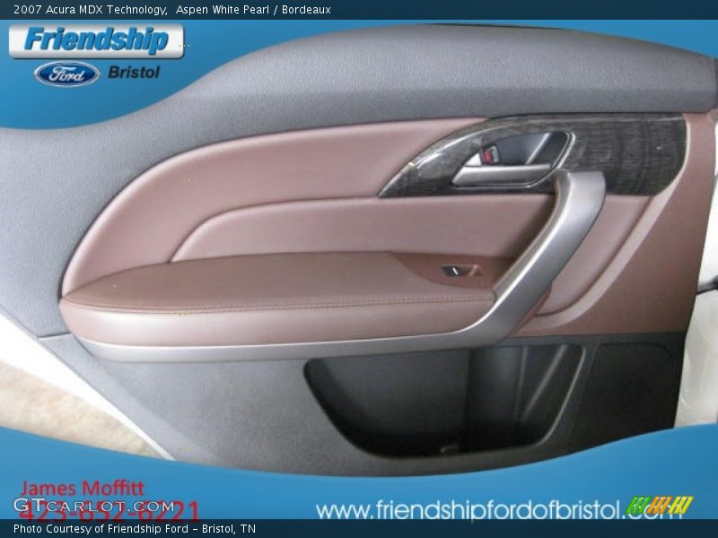 Aspen White Pearl / Bordeaux 2007 Acura MDX Technology