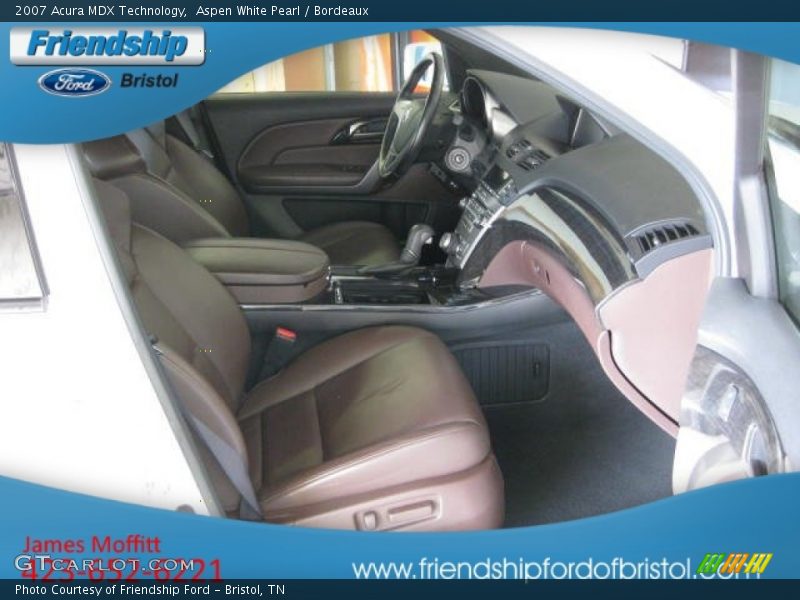 Aspen White Pearl / Bordeaux 2007 Acura MDX Technology