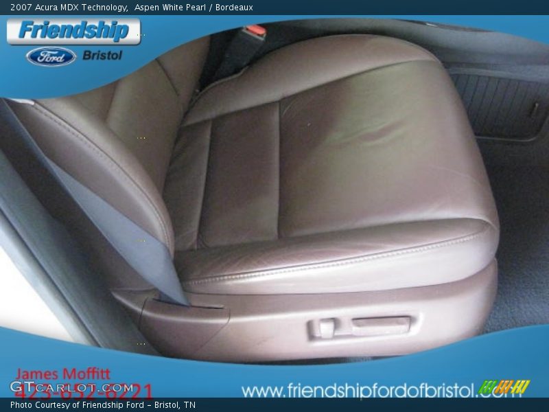 Aspen White Pearl / Bordeaux 2007 Acura MDX Technology
