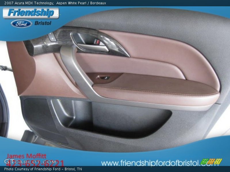 Aspen White Pearl / Bordeaux 2007 Acura MDX Technology