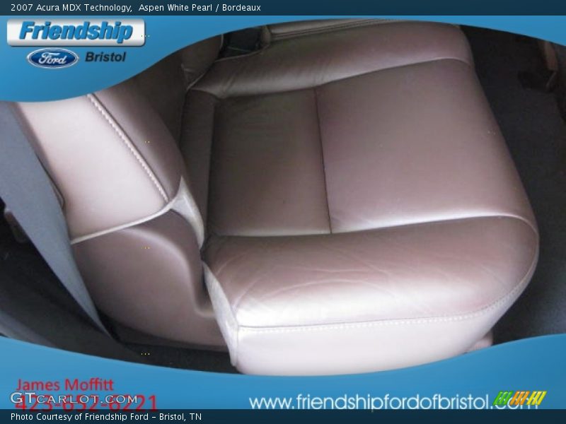 Aspen White Pearl / Bordeaux 2007 Acura MDX Technology