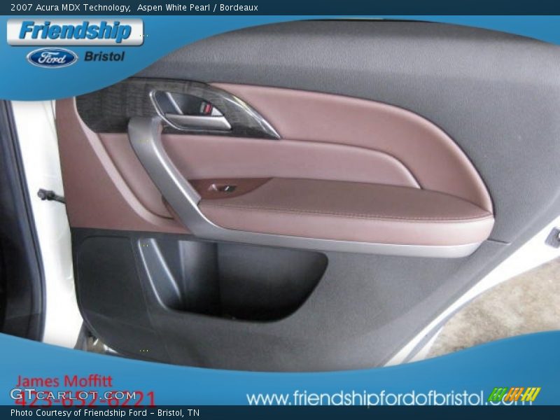 Aspen White Pearl / Bordeaux 2007 Acura MDX Technology