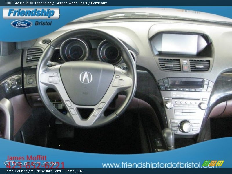 Aspen White Pearl / Bordeaux 2007 Acura MDX Technology