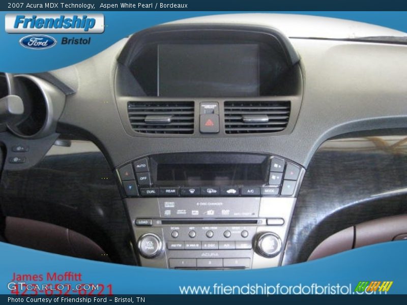Aspen White Pearl / Bordeaux 2007 Acura MDX Technology
