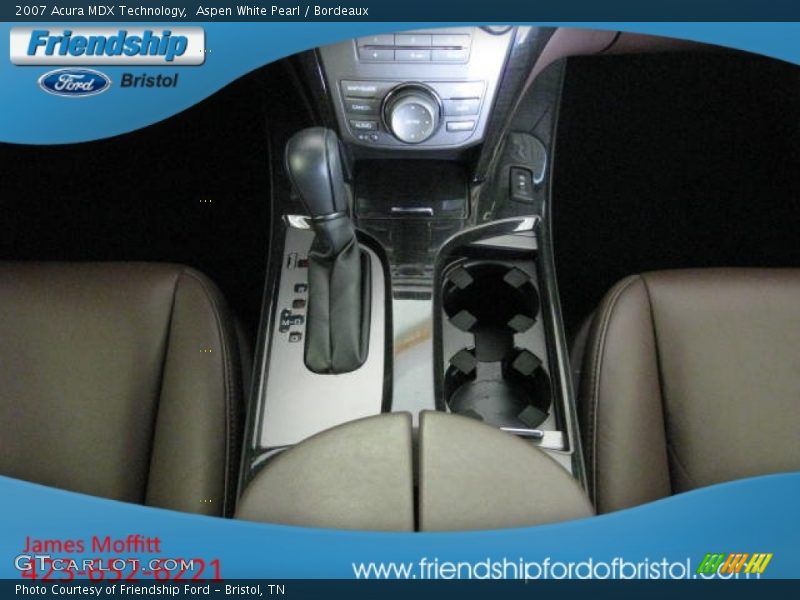 Aspen White Pearl / Bordeaux 2007 Acura MDX Technology